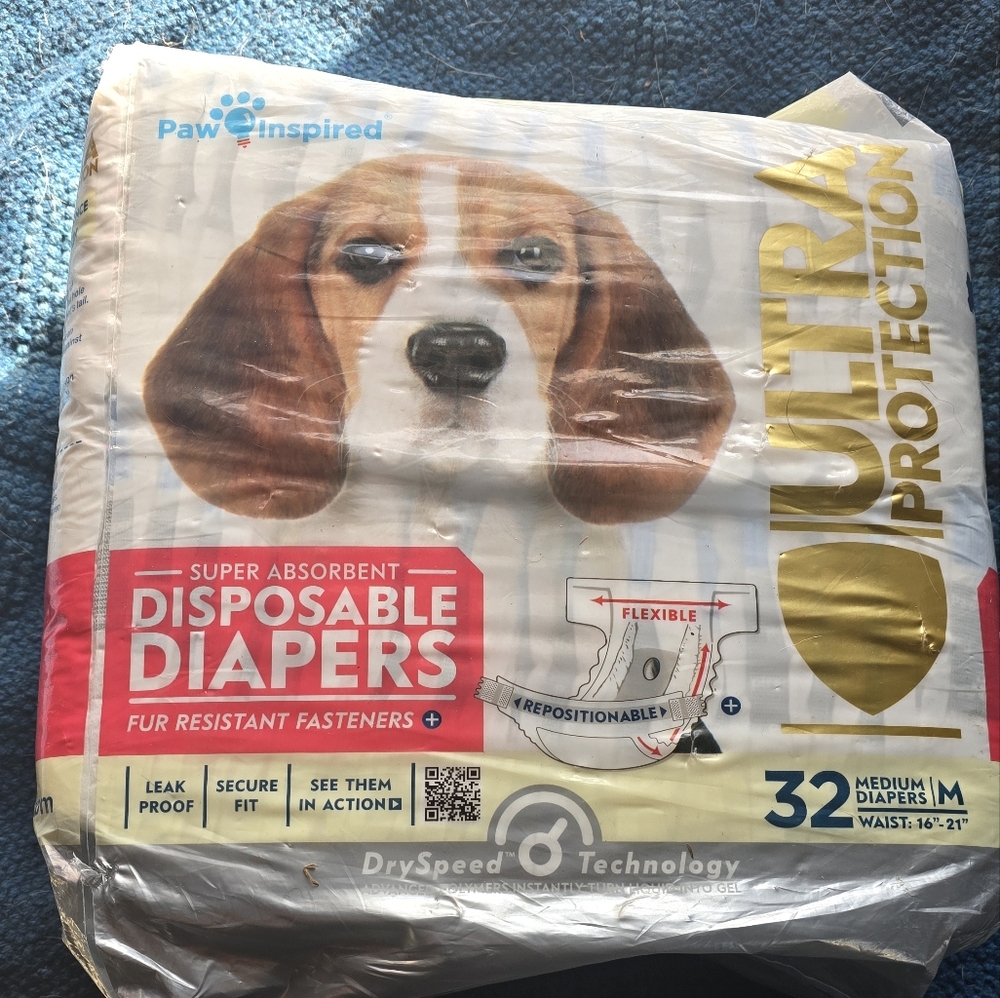 Paw inspired dog diapers medium